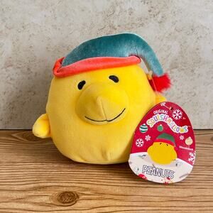 Squishmallows 5" Inch Peanuts Gang Woodstock w Green Elf Santa Hat